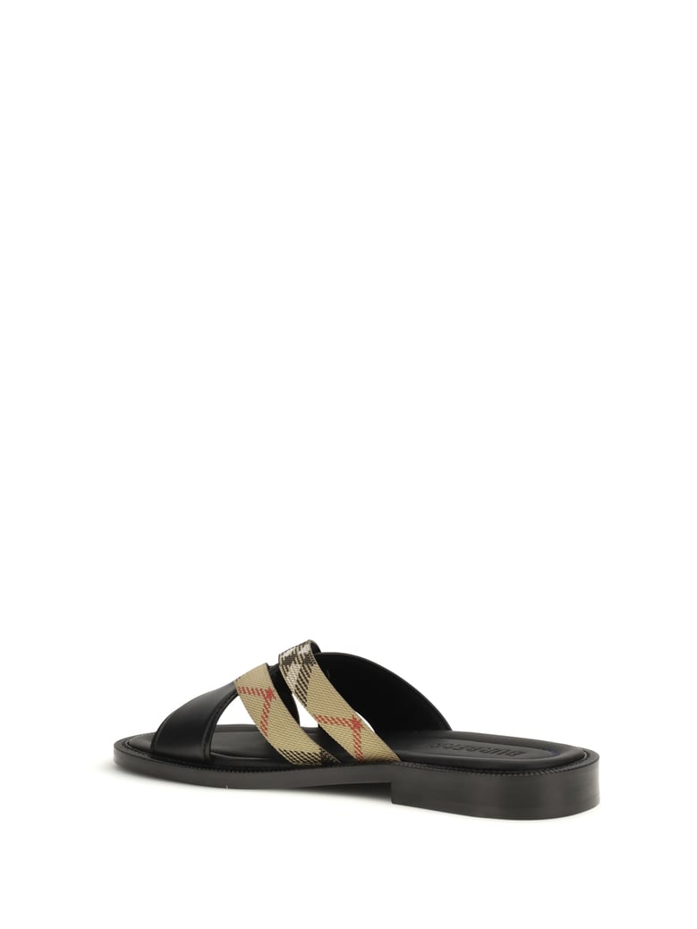 sandals drift leather & check by Selfnex