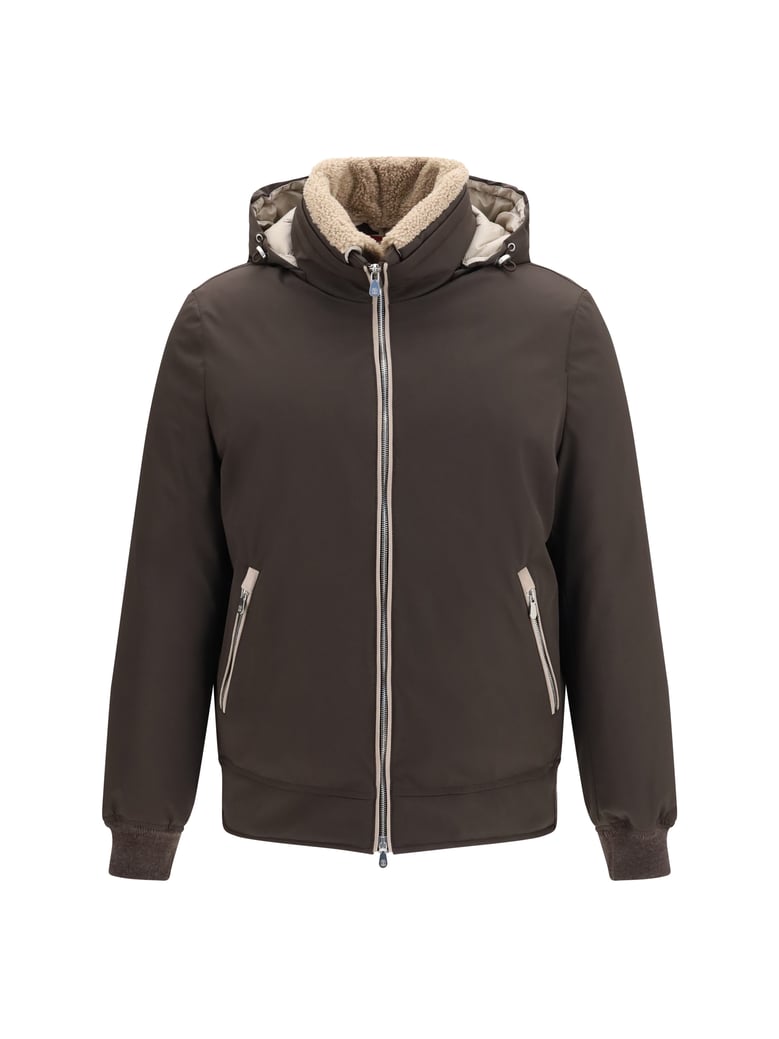nylon down jacket dark brown by Selfnex