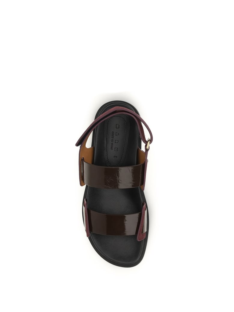 sandals fussbett dark brown/bordeaux by Selfnex