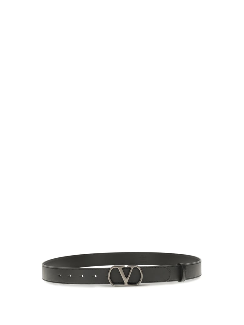 leather belt vlogo signature black by Selfnex
