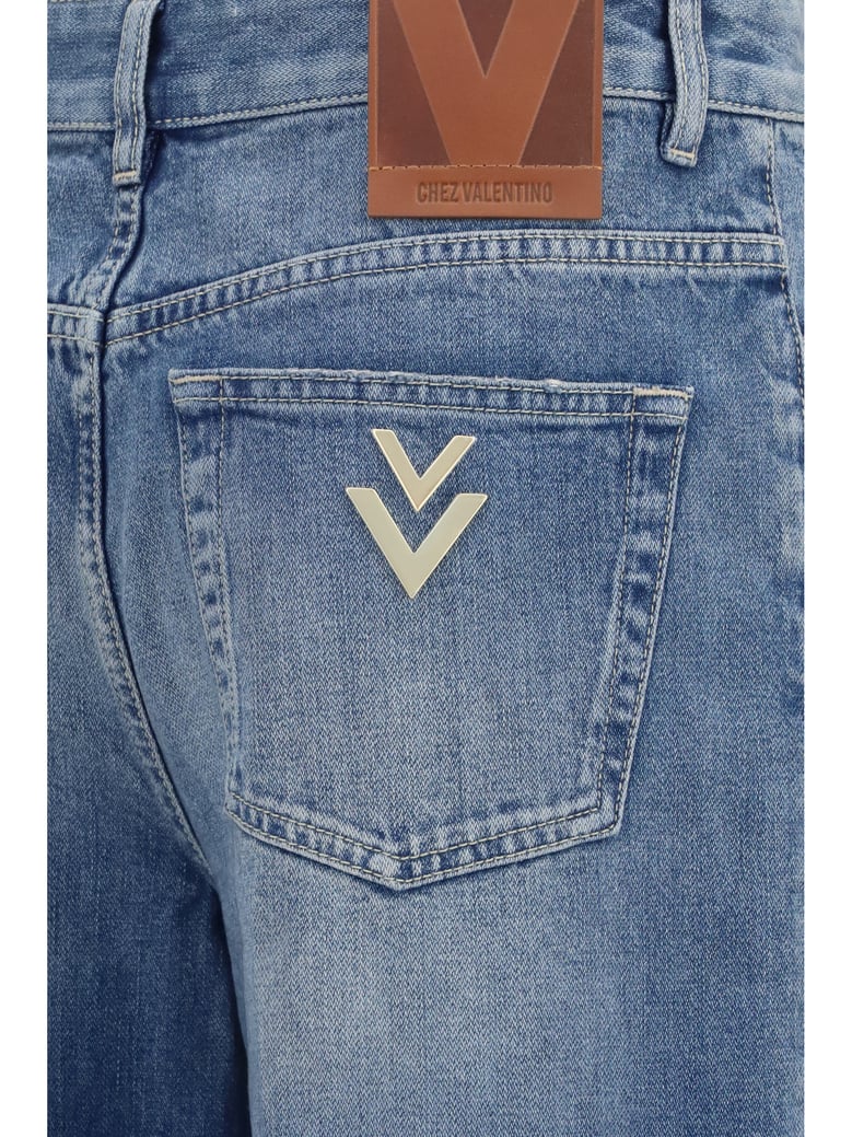 straight-leg jeans medium blue denim by Selfnex