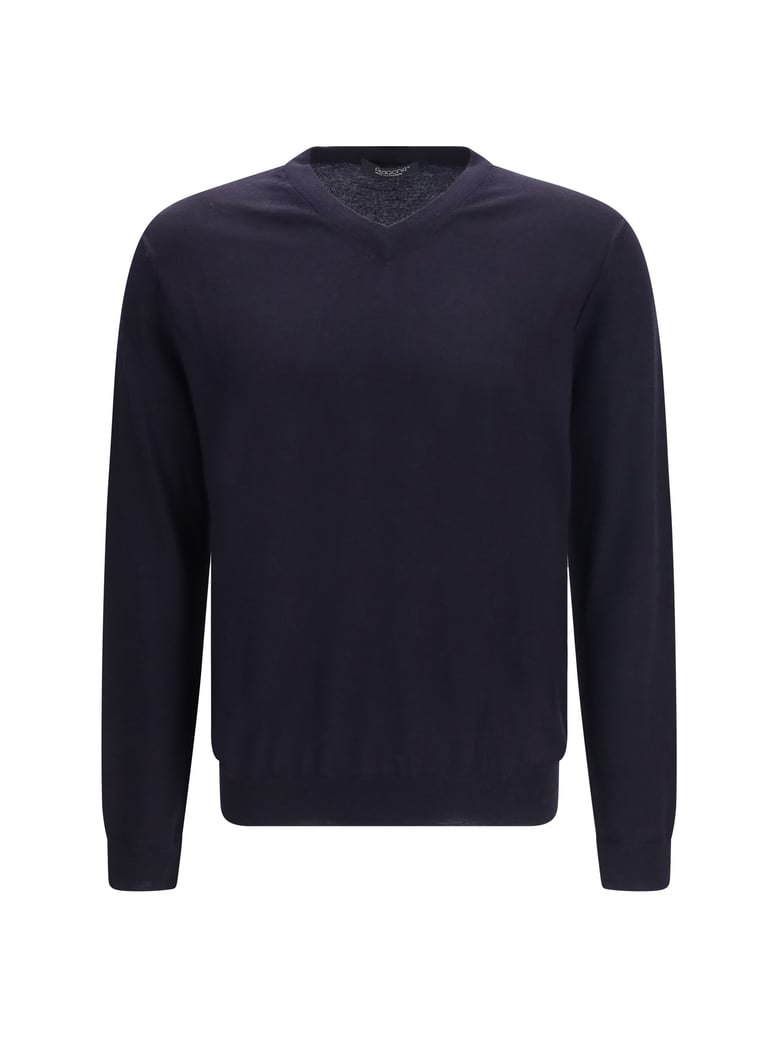 v-neck sweater merino navy by Selfnex