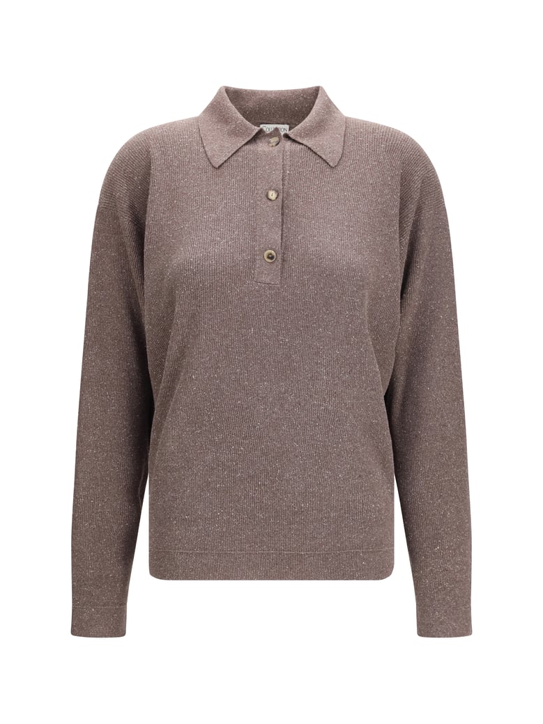 long-sleeve silk sweater beluga by Selfnex