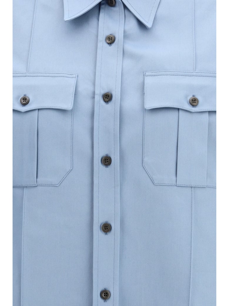 short-sleeved cotton shirt blue by Selfnex