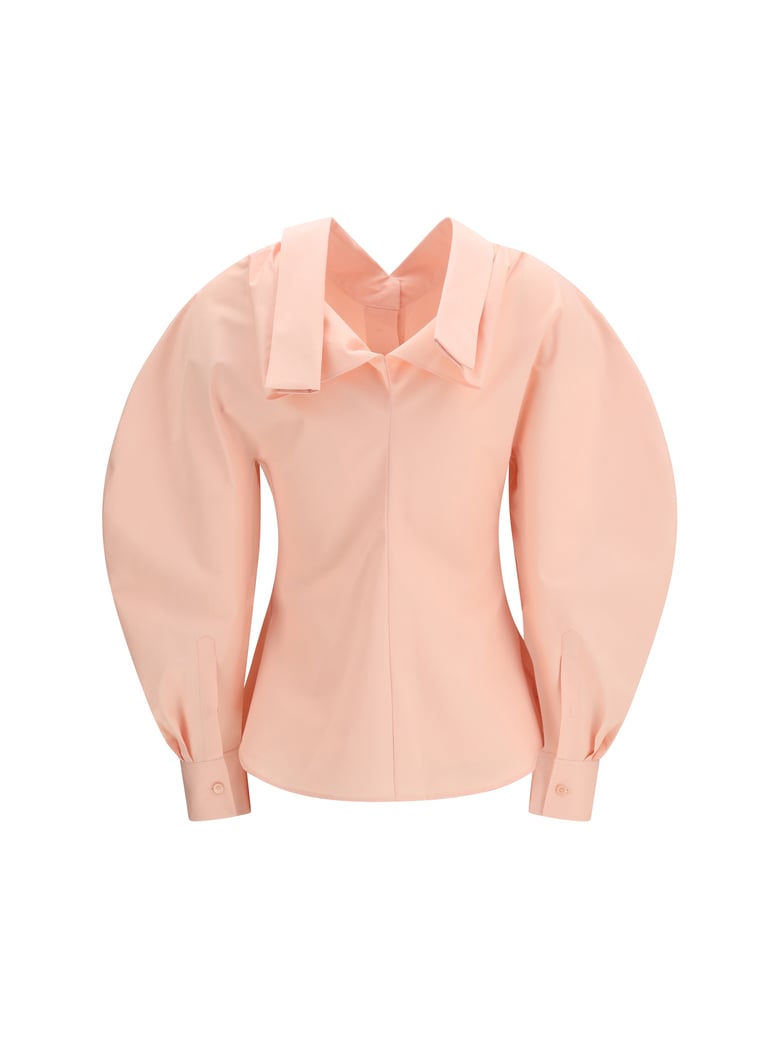 shirt cut-out cotton poplin silk pink by Selfnex