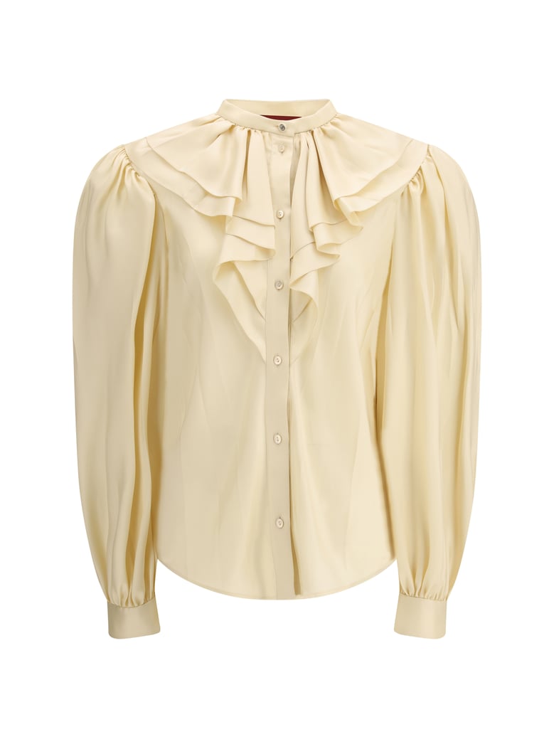 shirt silk twill beige by Selfnex