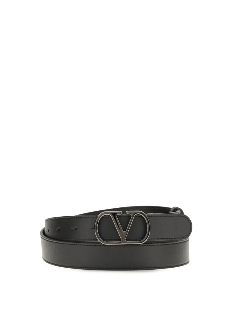 leather belt vlogo signature black by Selfnex