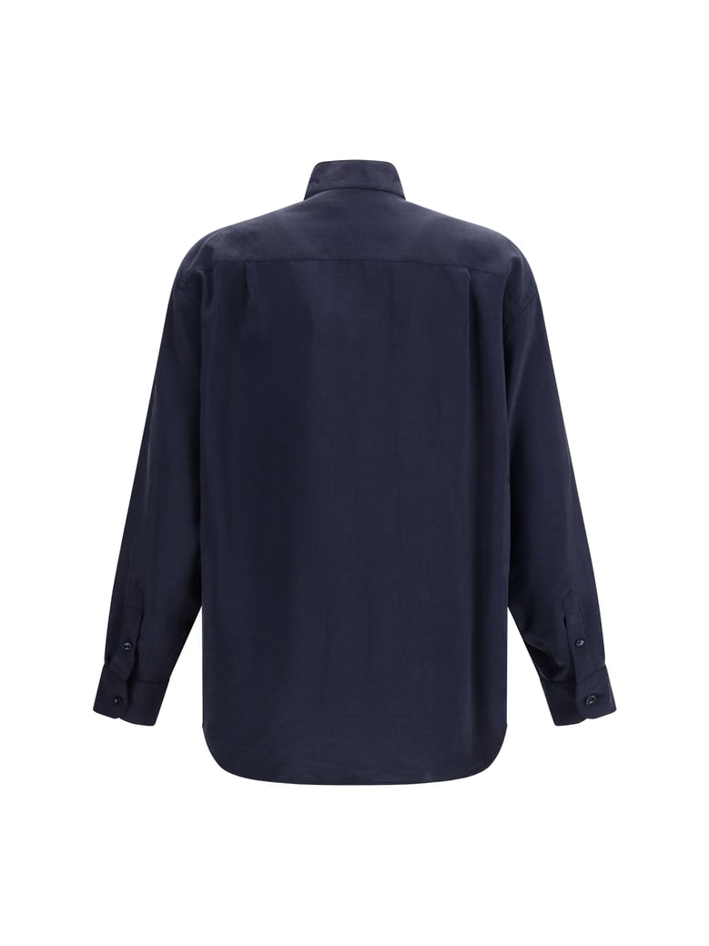 shirt washed silk band collar sky captain by Selfnex