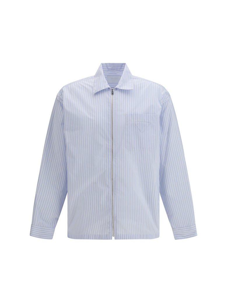shirt re-nylon striped white/sky blue by Selfnex