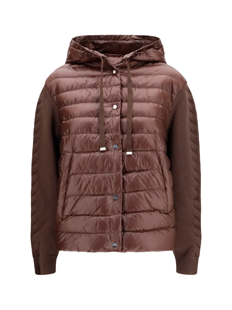 down jacket with wool sleeves by Selfnex