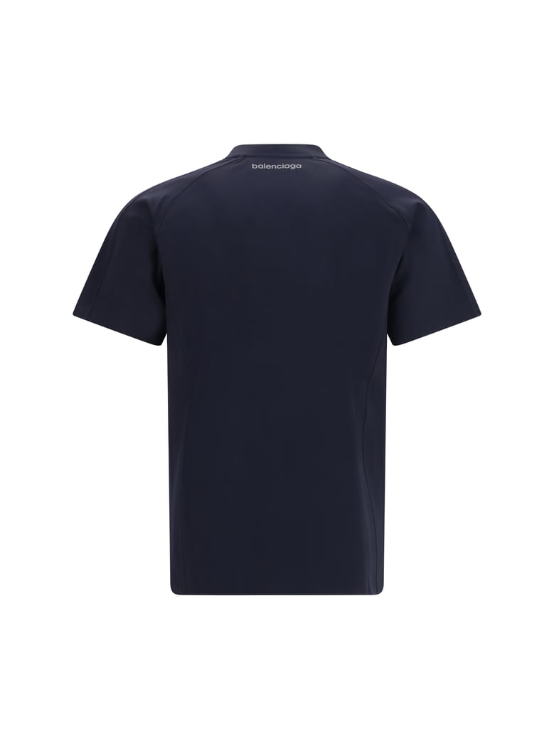 long-sleeve layered t-shirt navy/white by Selfnex
