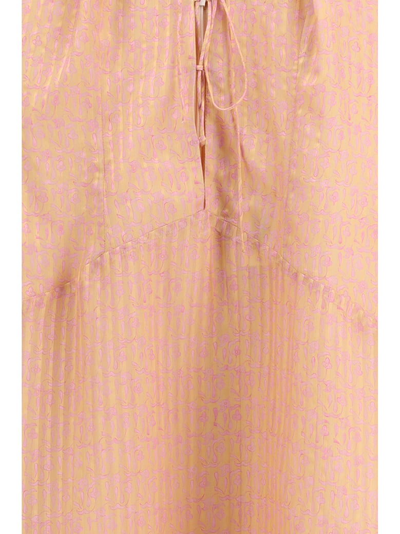 long silk dress charlene amnesia pink by Selfnex