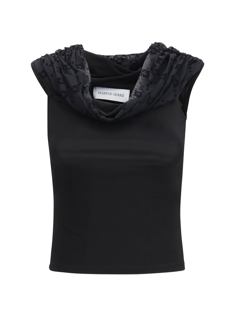 top off-shoulder draped black by Selfnex