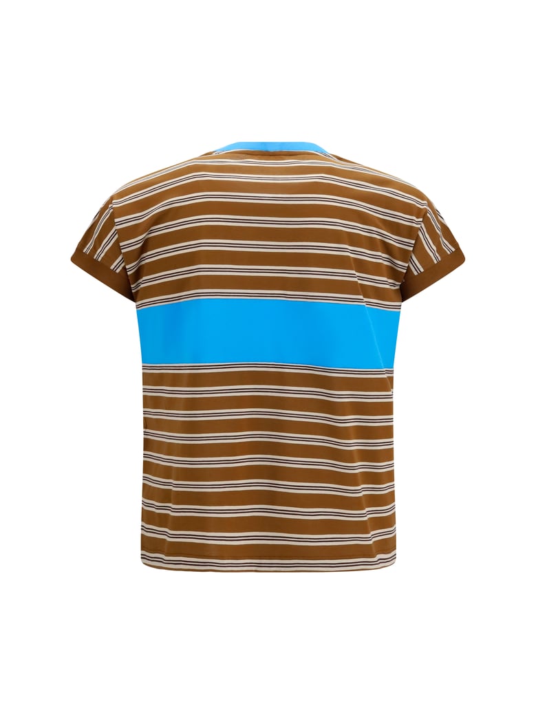 cotton t-shirt striped chestnut/beige/chocolate by Selfnex