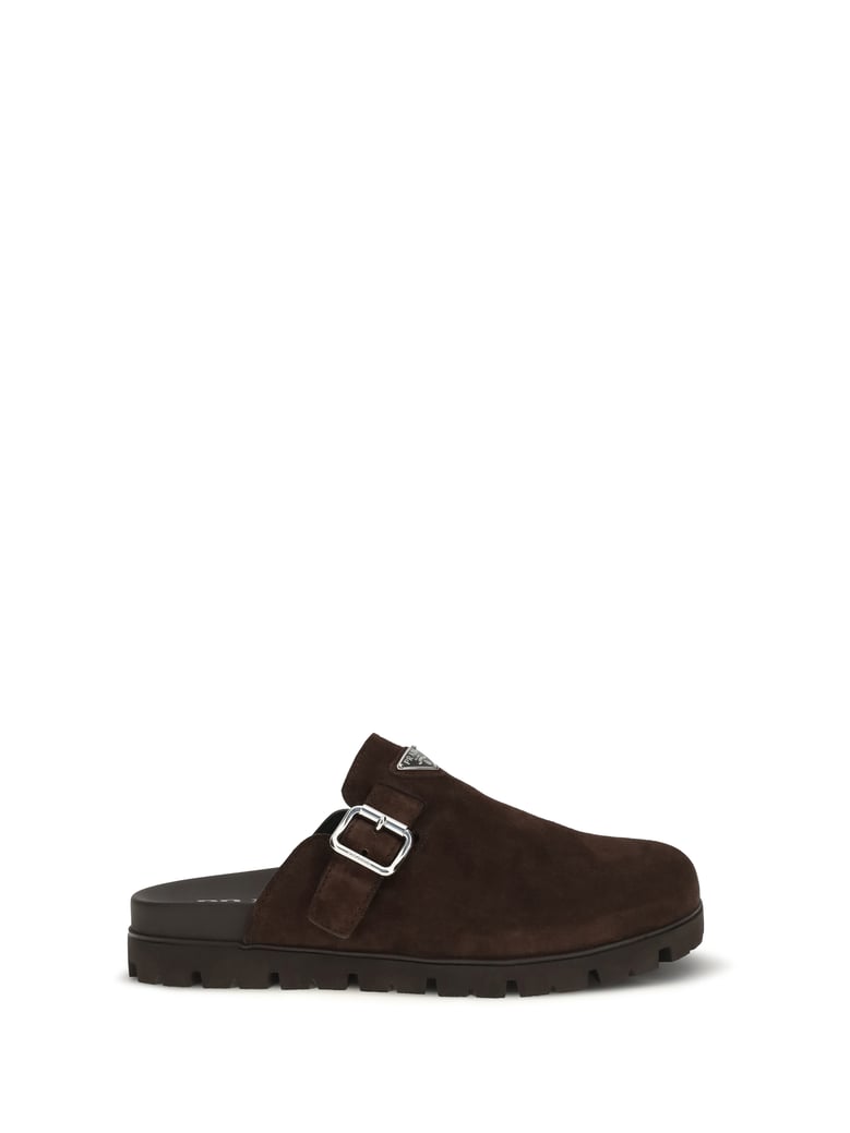 suede mules dark brown by Selfnex