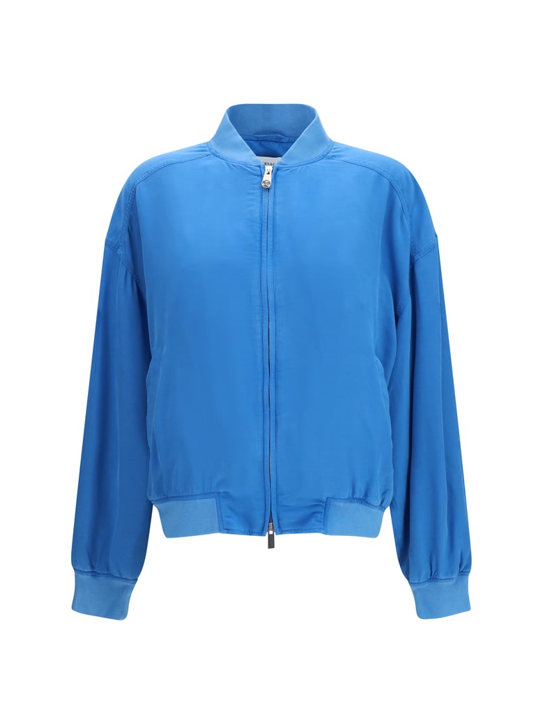 bomber jacket silk zipper azure by Selfnex