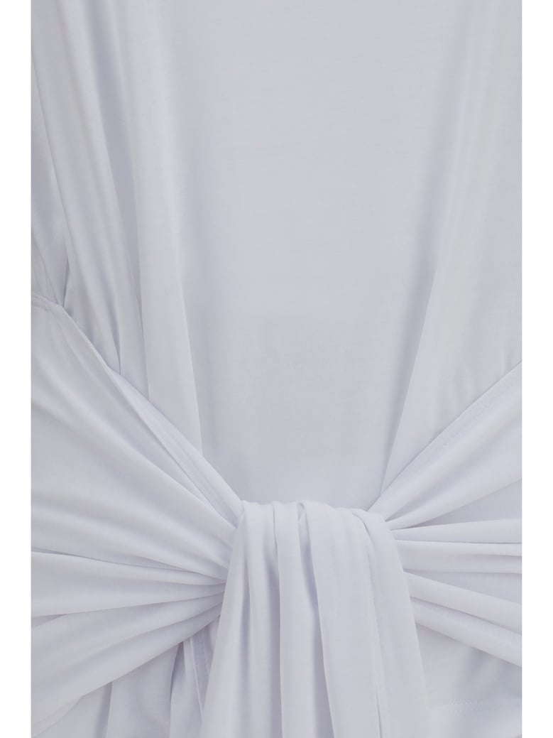 t-shirt draped-waist jersey white by Selfnex