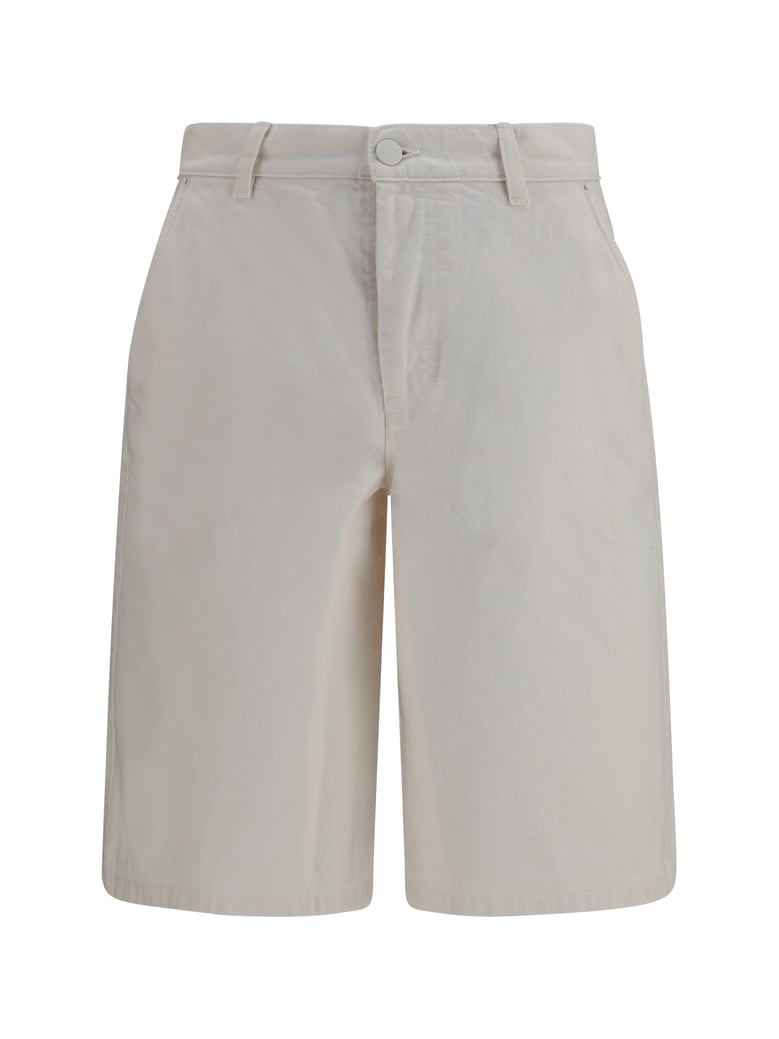 shorts wide cotton twill cream by Selfnex