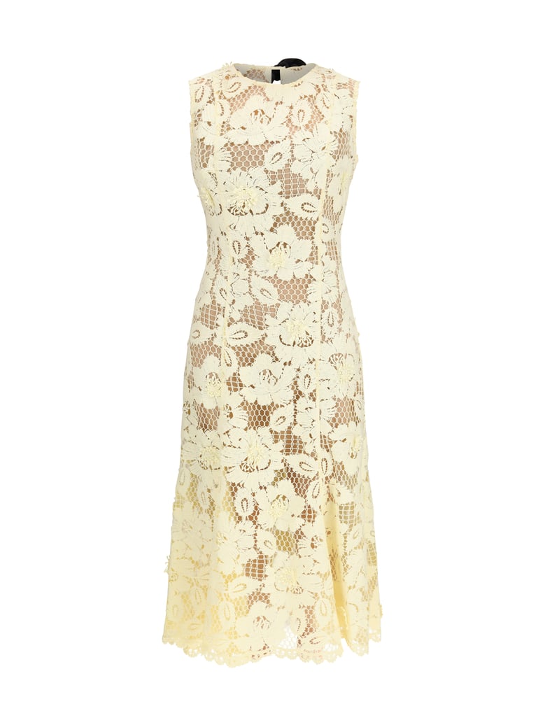 dress crochet lace midi yellow by Selfnex