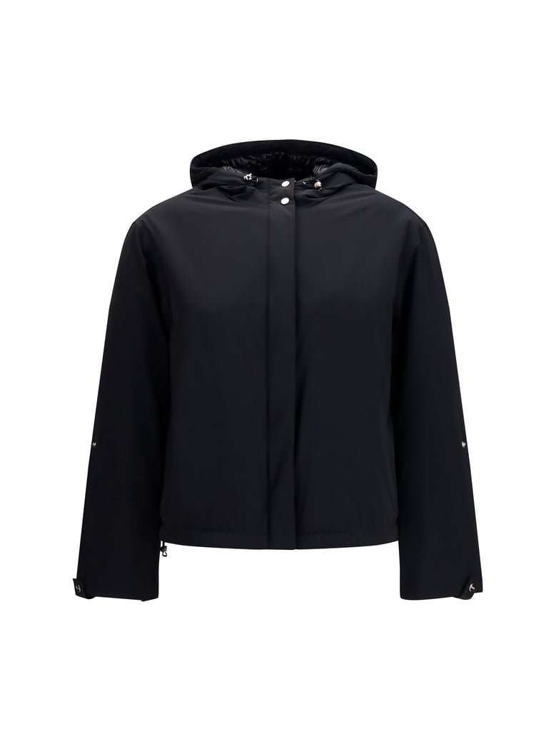 hooded down jacket black by Selfnex