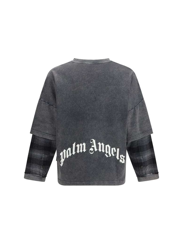 long-sleeved shirt skull double black/off-white by Selfnex