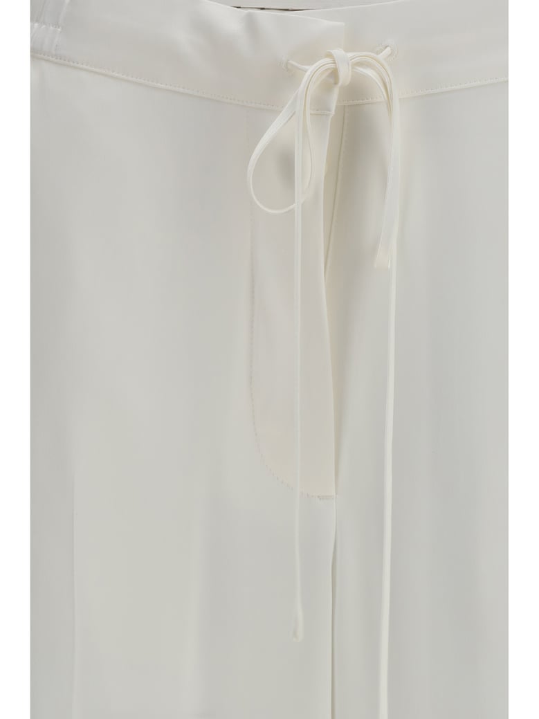 pants satin drawstring white by Selfnex