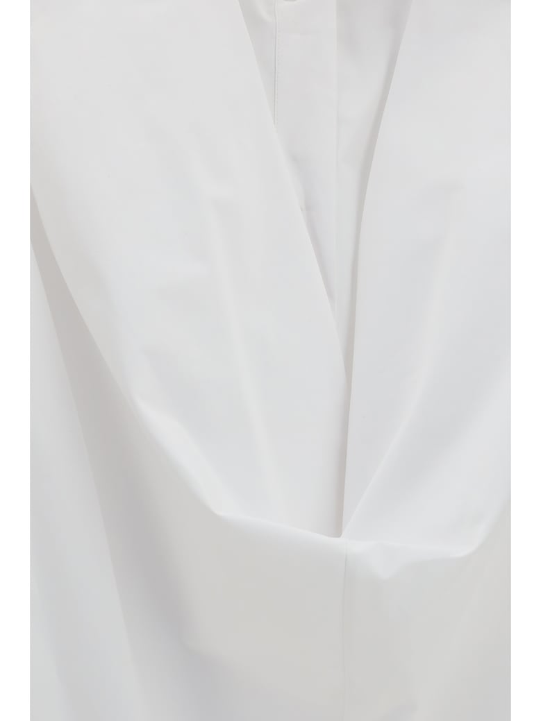 long shirt dress white by Selfnex