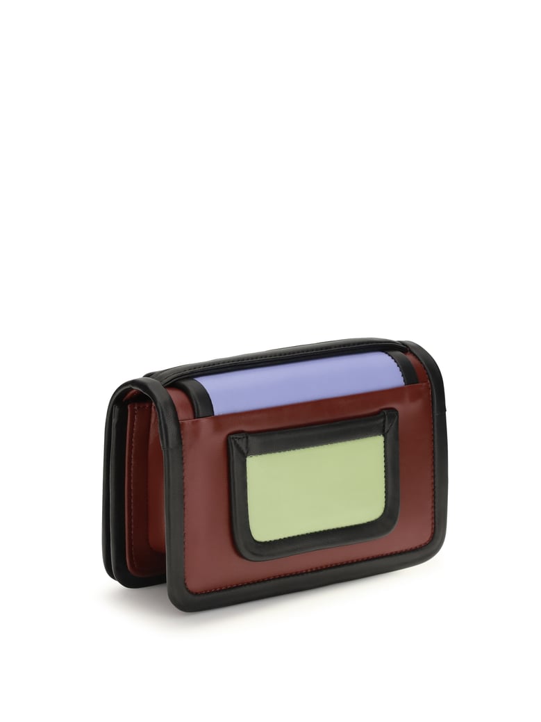 shoulder bag alpha calf leather carmine/black by Selfnex
