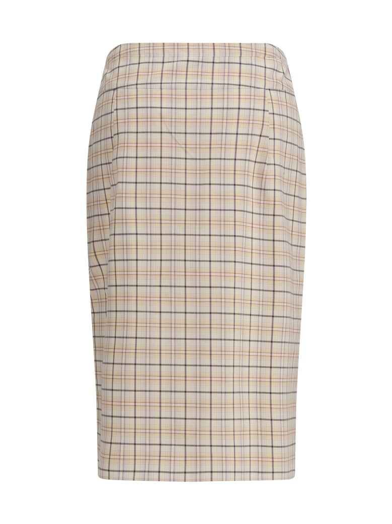 skirt checked cotton poplin natural/lilac by Selfnex
