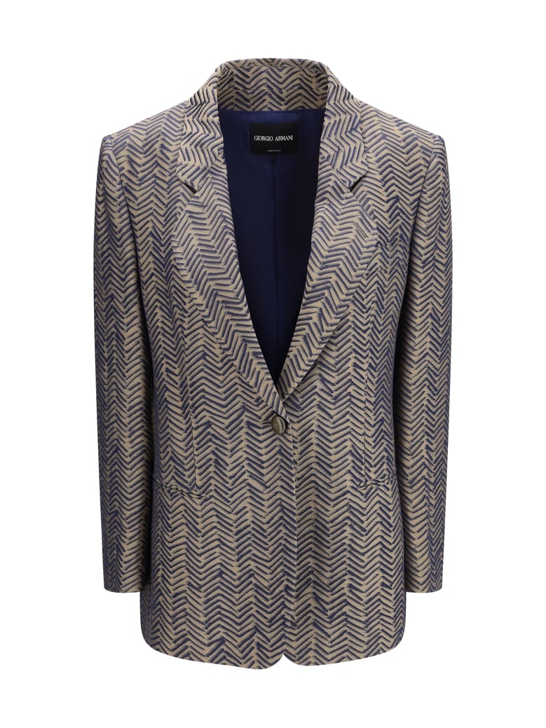 single-breasted jacket chevron jacquard — medieval blue by Selfnex