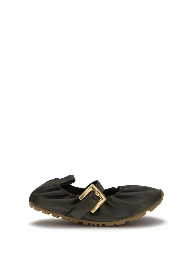 ballerinas buckle-strap green by Selfnex
