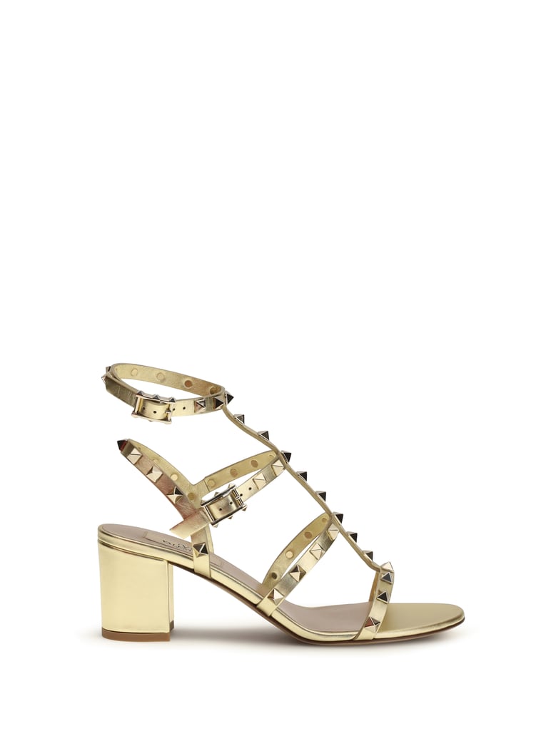 sandals rockstud laminated calfskin by Selfnex