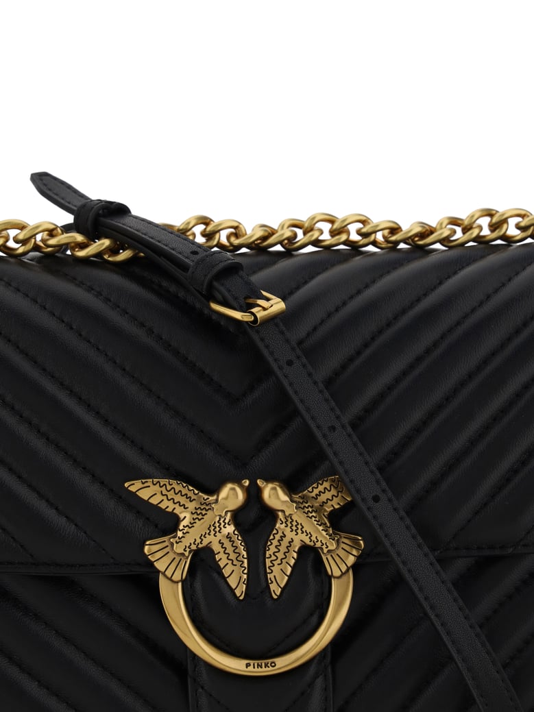 shoulder bag love one classic black leather by Selfnex