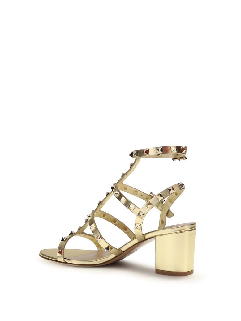 sandals rockstud laminated calfskin by Selfnex