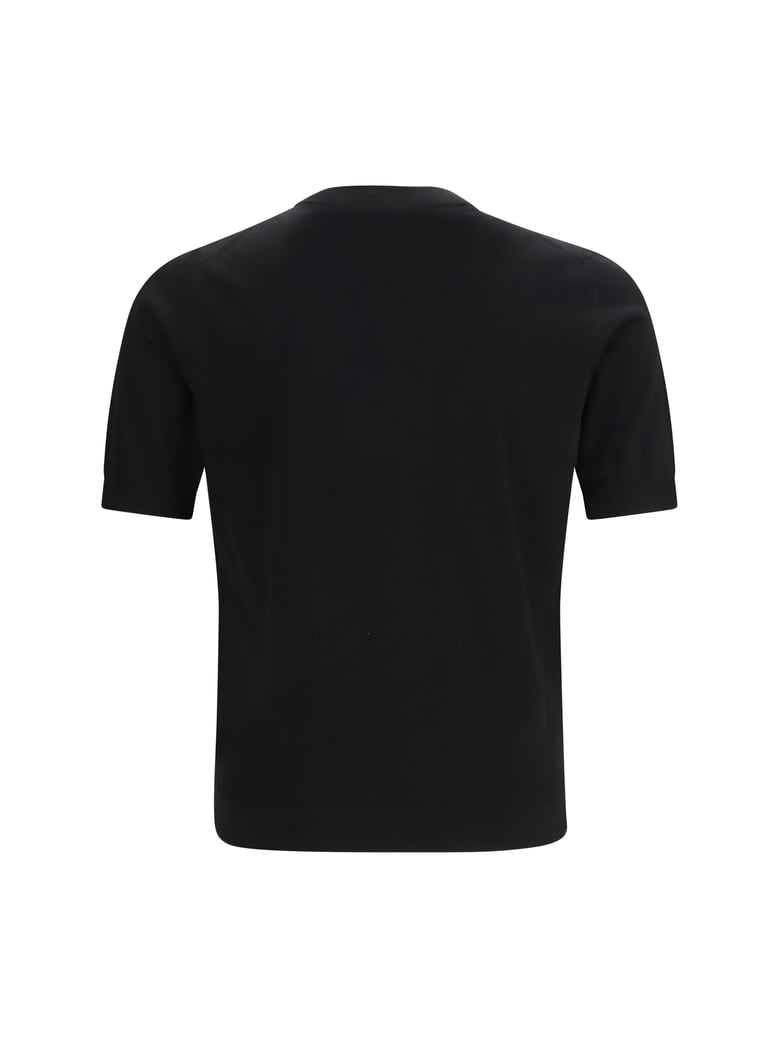 knit crew-neck cotton black by Selfnex