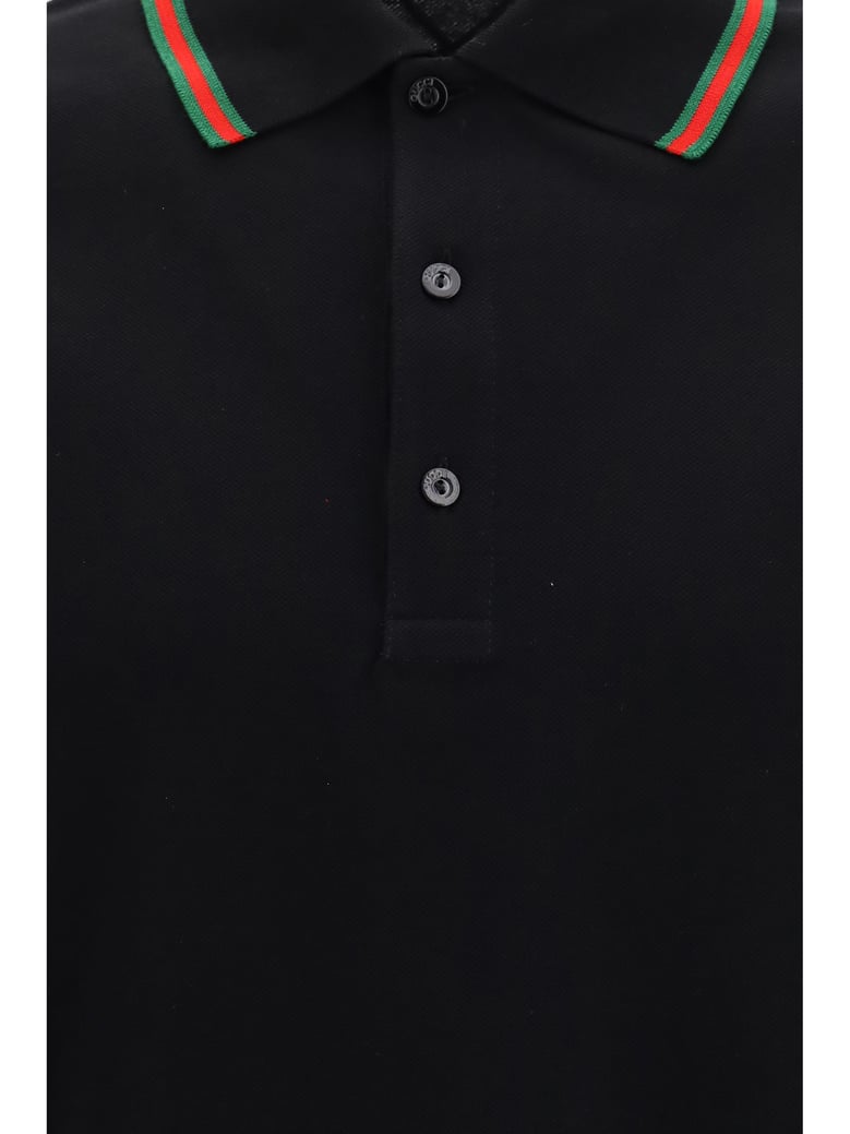 polo shirt cotton piqué black by Selfnex