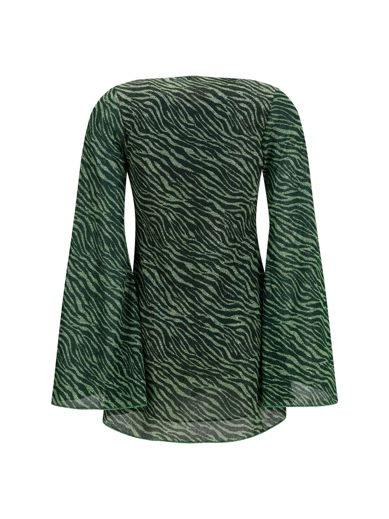 mini dress lumière animalier green/black by Selfnex