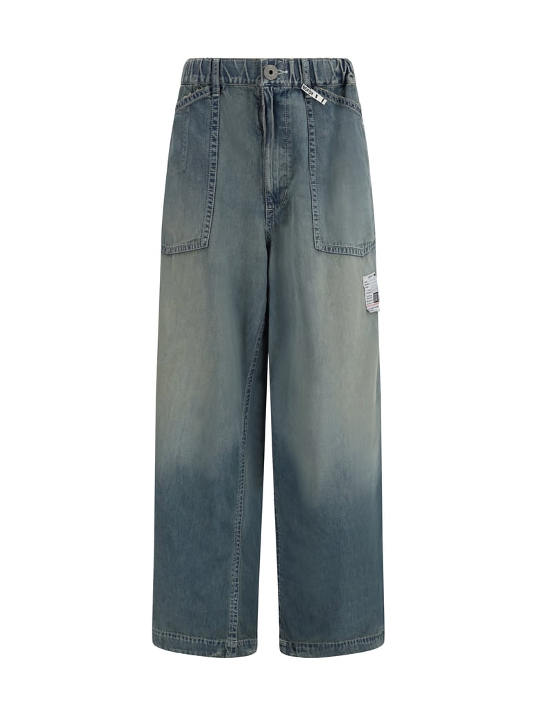 pants wide denim indigo by Selfnex
