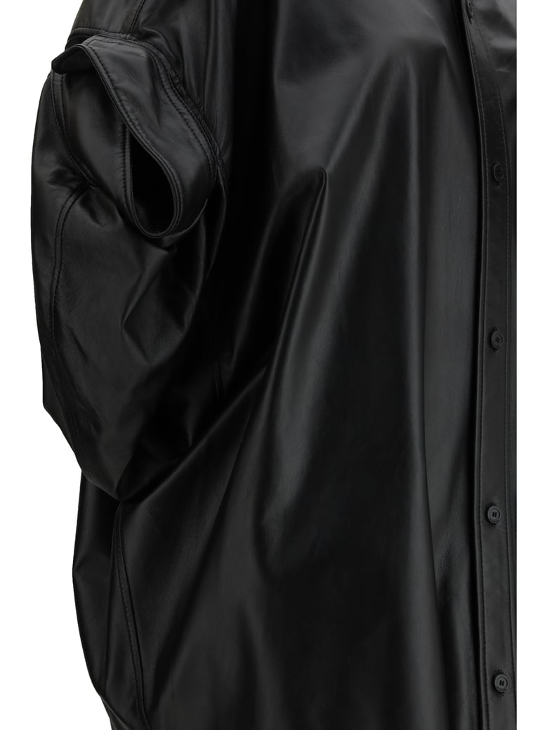 shirt tucked sleeves lambskin black by Selfnex