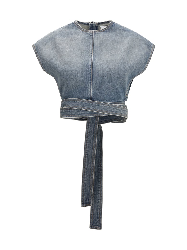 top denim belt faded blue by Selfnex