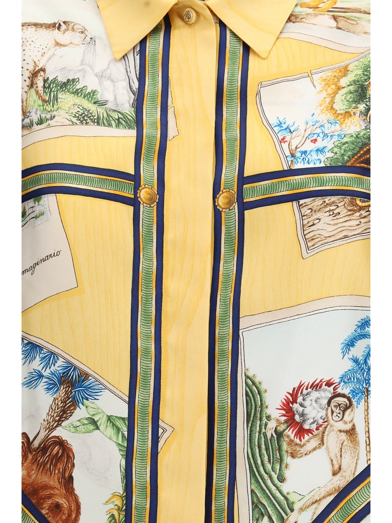 shirt silk twill yellow/ivory by Selfnex