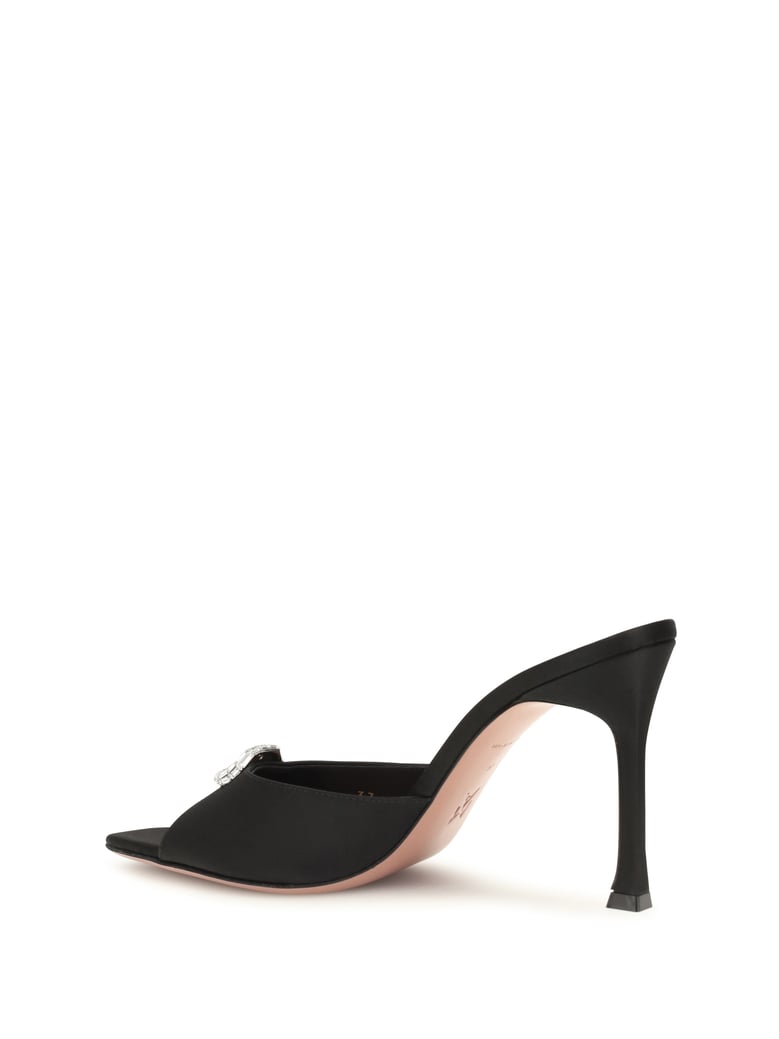 mule sandals camelia black satin by Selfnex