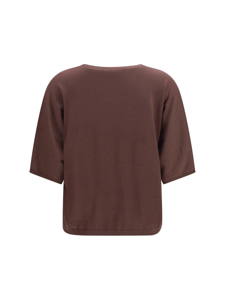 short-sleeve cashmere and silk sweater by Selfnex
