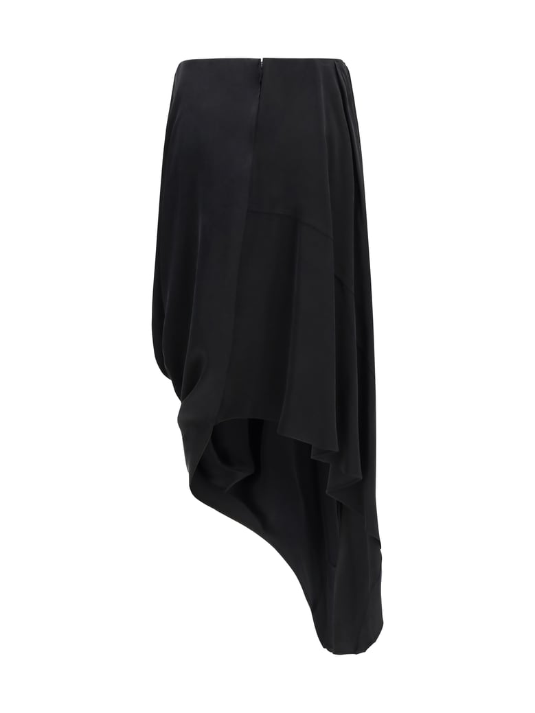 midi skirt asymmetric cupro black by Selfnex