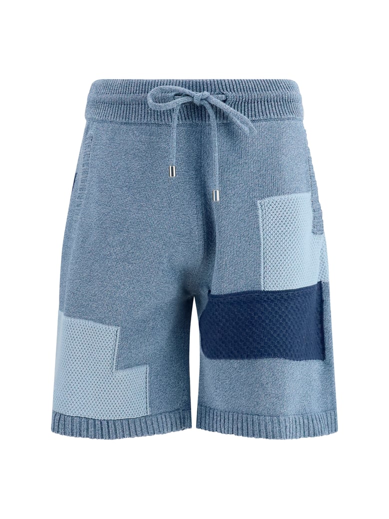 shorts patchwork cotton knit by Selfnex