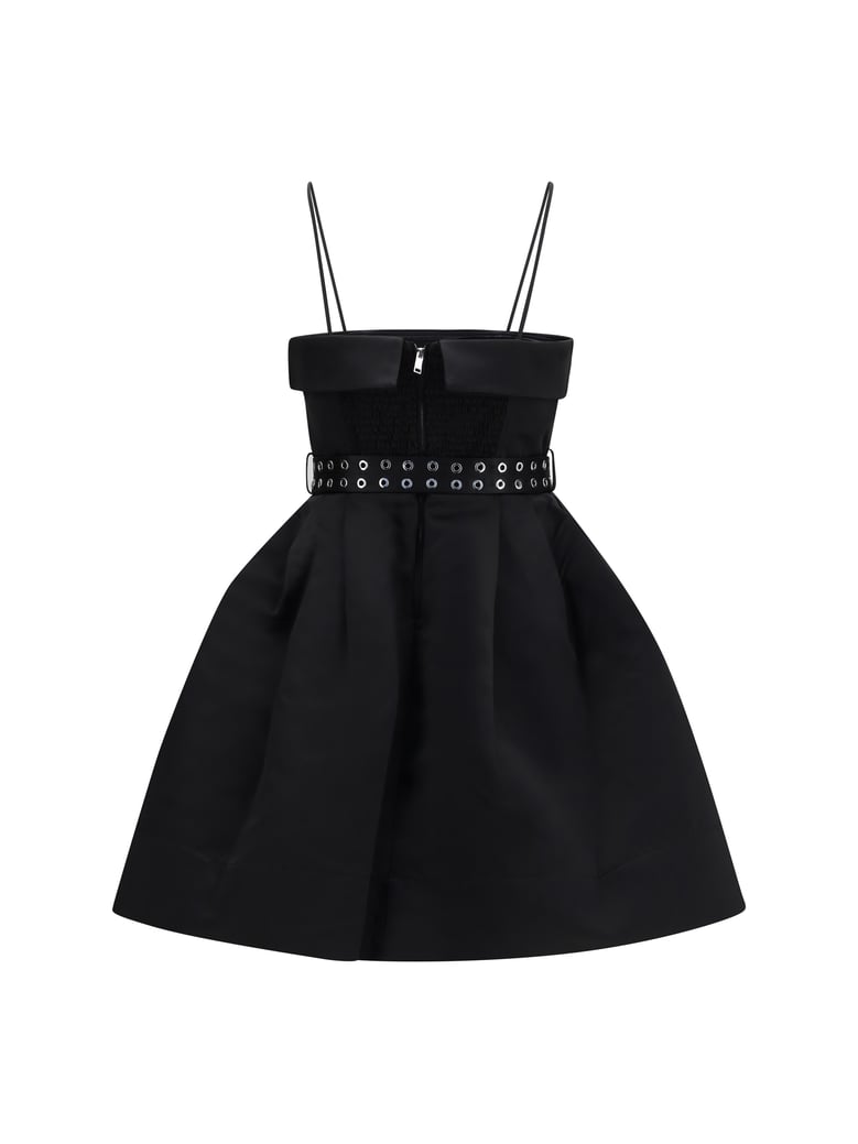 dress short satin full skirt black by Selfnex