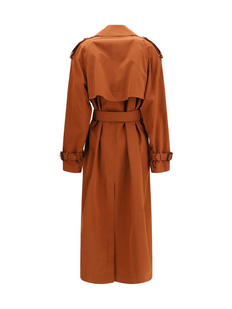 coat belted double-breasted coffee by Selfnex
