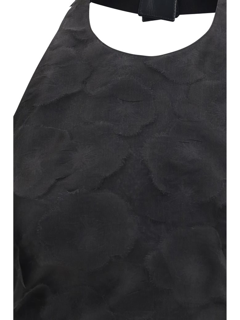 cropped top fumetto black silk by Selfnex