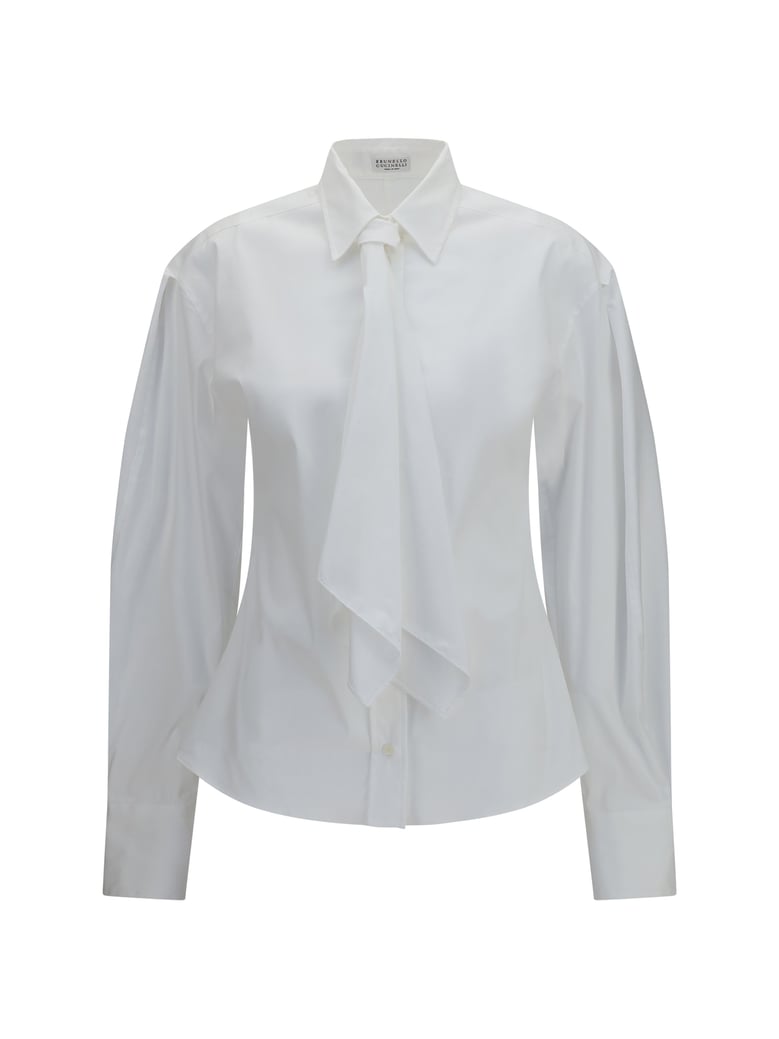 shirt with tie, cotton-blend white by Selfnex