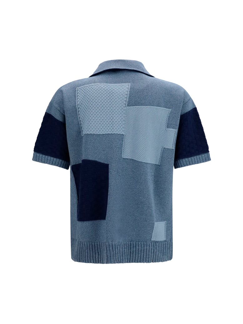short-sleeve cardigan denim blue by Selfnex